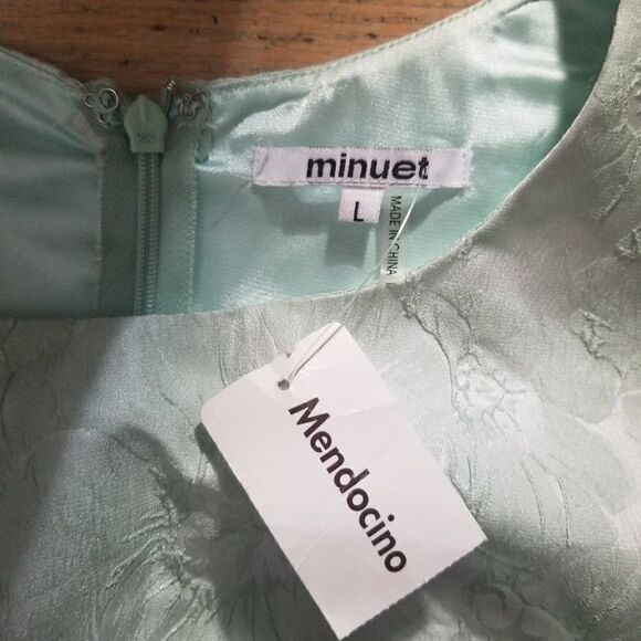 Mendocino Mint Green A-Line Embossed Floral Cocktail Dress - NWT - Picture 13 of 13